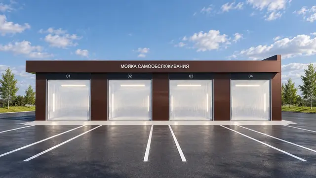 Мойка самообслуживания: главный фасад